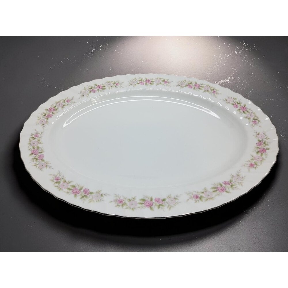 vintage dansico collection japan teahouse rose porcelain serving plate
